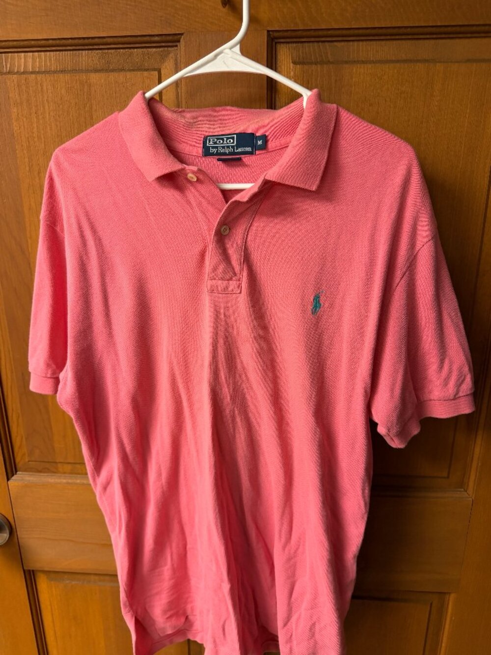 Polo Ralph Lauren Men's Pink Polo Shirt Size Medium In Great Shape